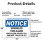 Signmission Sprinkler Fire Alarm When Alarm Sounds Call OSHA Notice Sign, Aluminum, 14in W x 10in L, 2PK OS-2PACK-NS-A-1014-L-18397 - alternate 3
